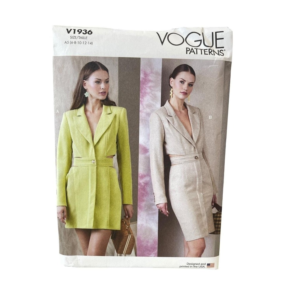 VOGUE V1936 Misses Blazer Dress A5 (6-8-10-12-14) Cutout‎ Modern